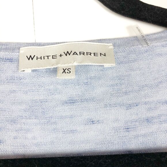 White + Warren Womens Light Blue V Neck Sweater Size XS - Picture 2 of 7